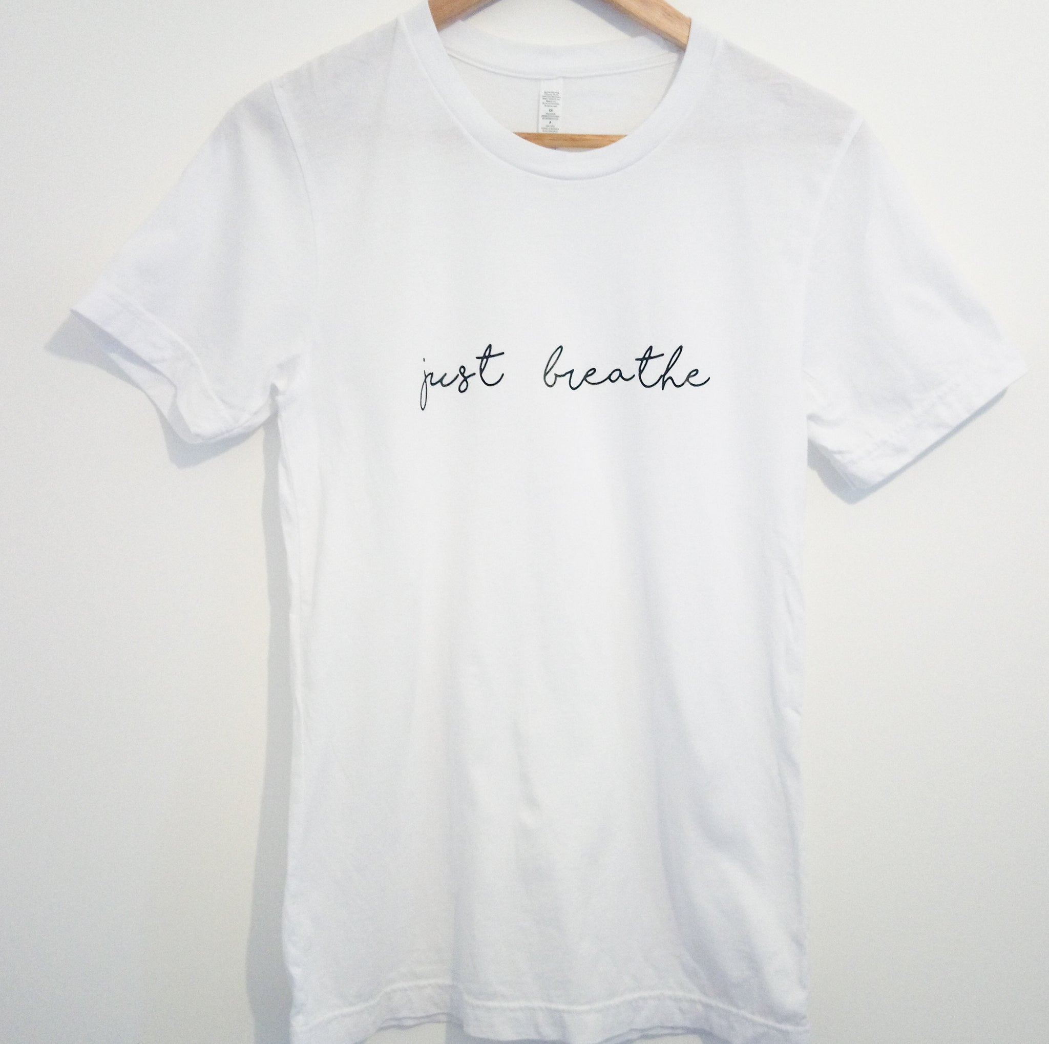 Unisex "just breathe" cotton t shirt - donation made to Cystic Fibrosis Trust for every one sold
