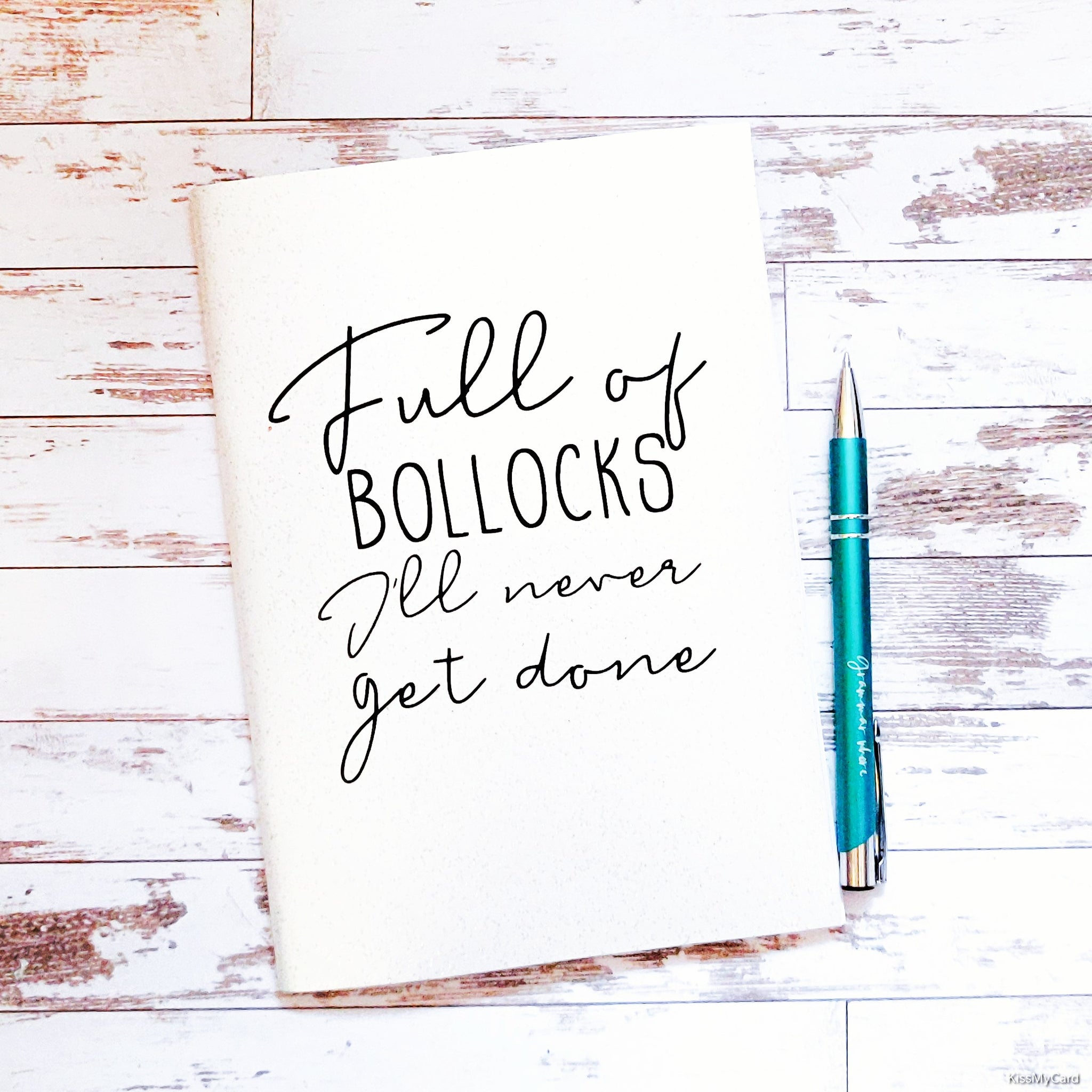 "Full of bollocks I'll never get done" A5 glitter notebook