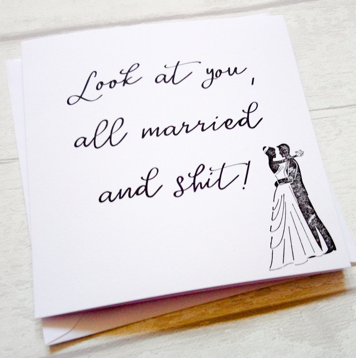 Handmade funny rude wedding card- 