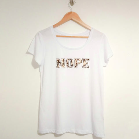 Leopard print "Nope" outline triblend t shirt
