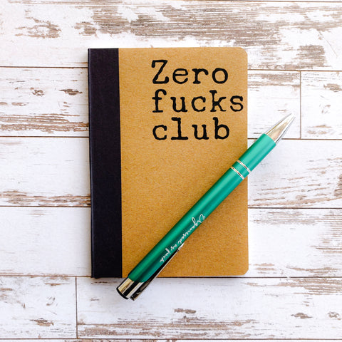 "Zero fucks club" small pocket notebook