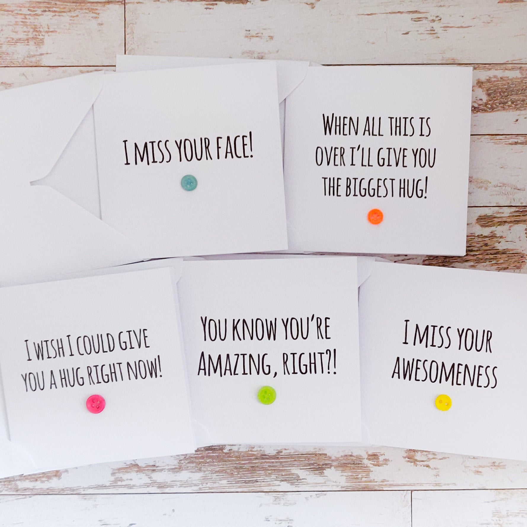 Pack of 5 Cute 'Missing You' Cards