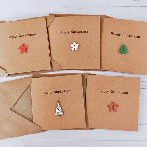 Pack of 5 Cute Vintage-style Christmas Cards