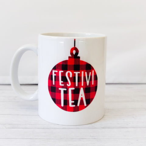 "Festivi-tea" Ceramic Christmas Mug