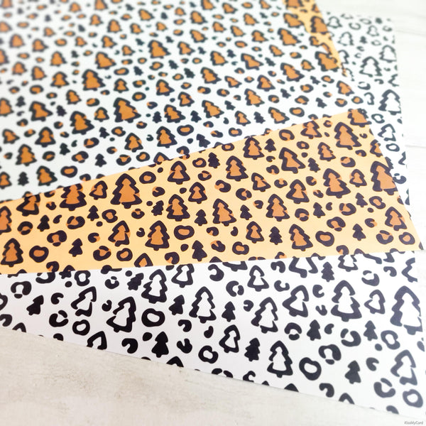 Christmas Leopard Print A3 gift wrap